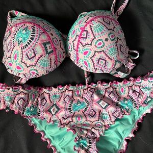 Ajustable Ruched Frill Bikini